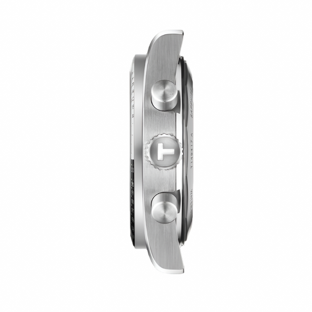 Close-up of a silver watch with a white background