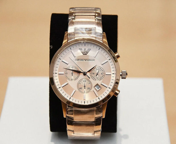 Emporio Armani AR2452 - Rose Gold Chronograph Men's Watch 